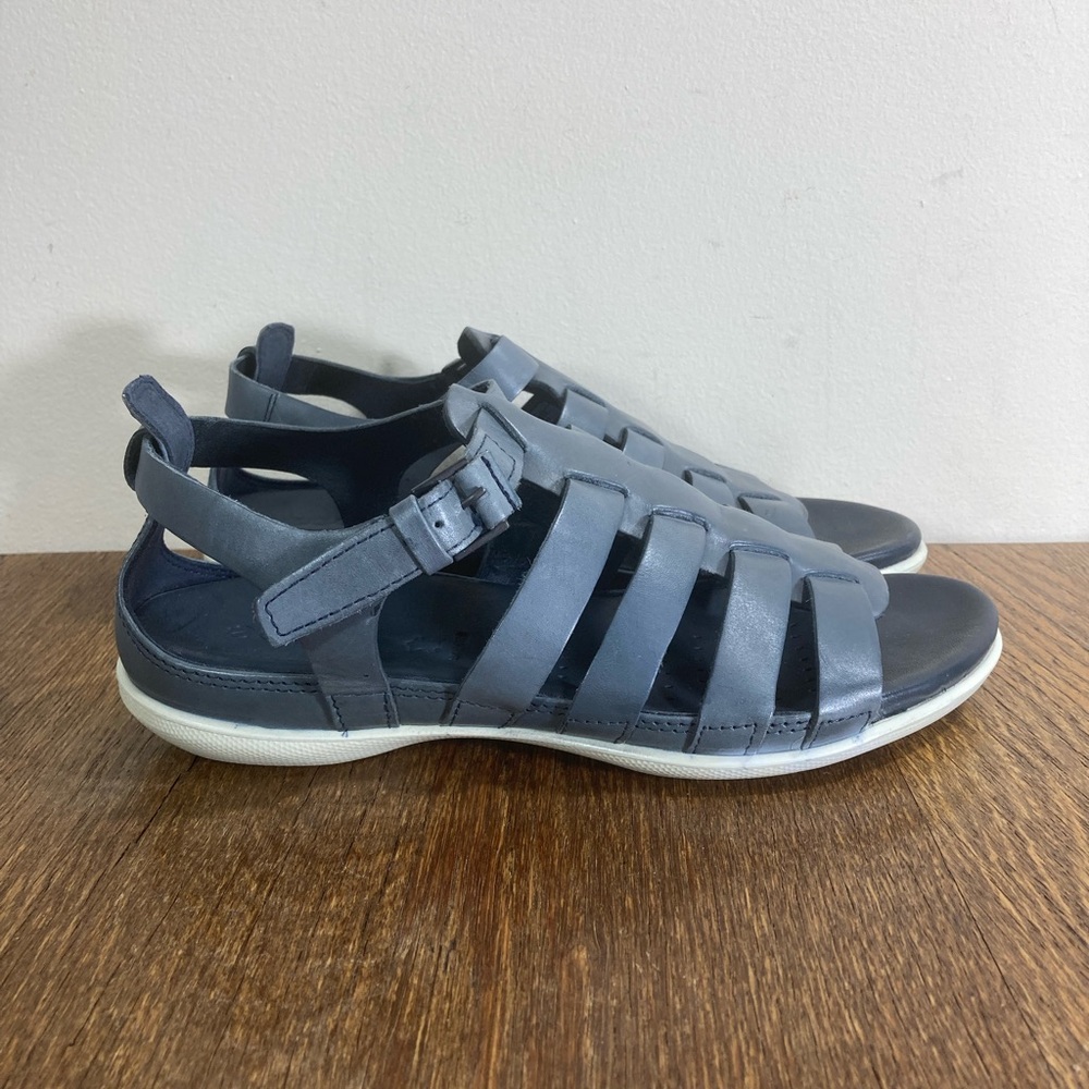 Ecco Flash Blue Leather Strappy Gladiator Style Sandal Women’s Size 6